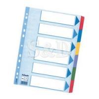 Esselte 6 Tabs Paper Colour Mylar Divider 6级纸质颜色索引分类